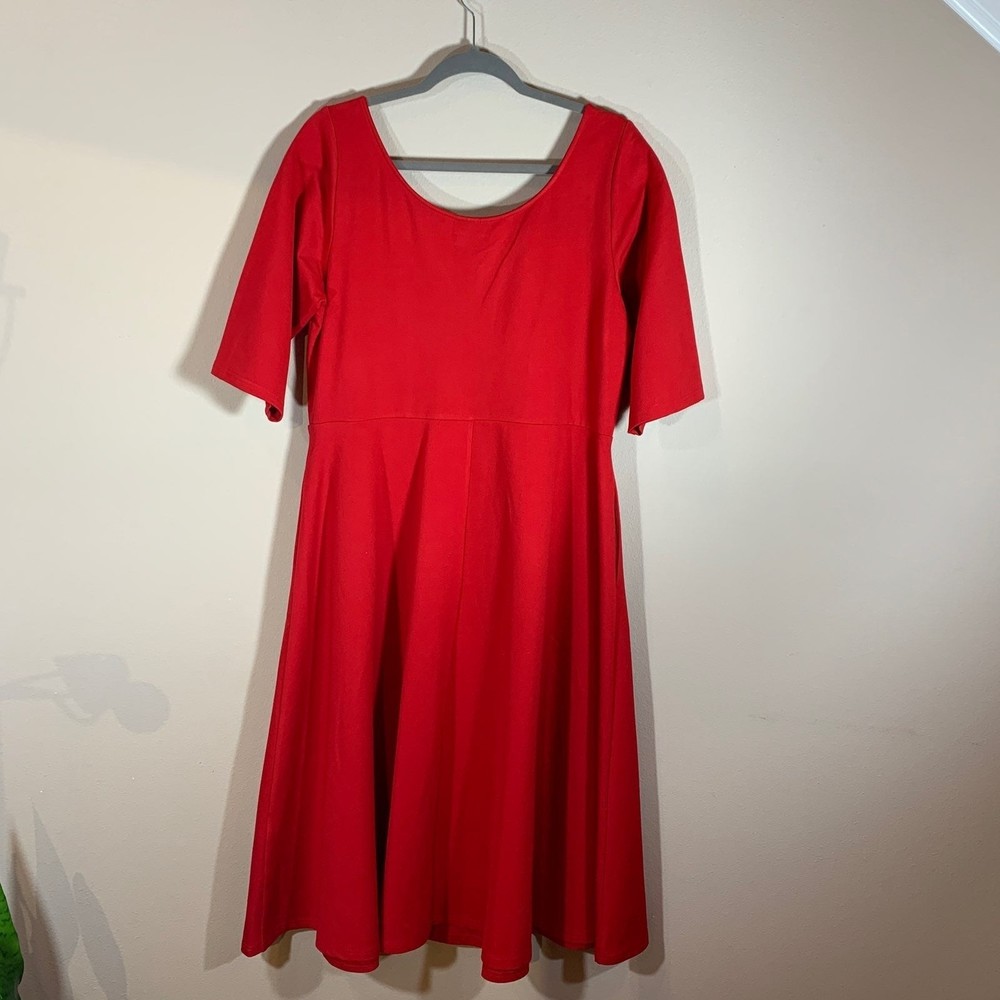NWT City Chic Red Classic sleeve Midi dress with pockets; size 16 - Picture 7 of 12